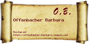 Offenbacher Barbara névjegykártya